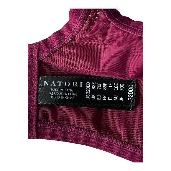 Natori Bra 136059 Sheer Jacquard full fit contour underwire red size 32DDD 32F - Picture 8 of 9